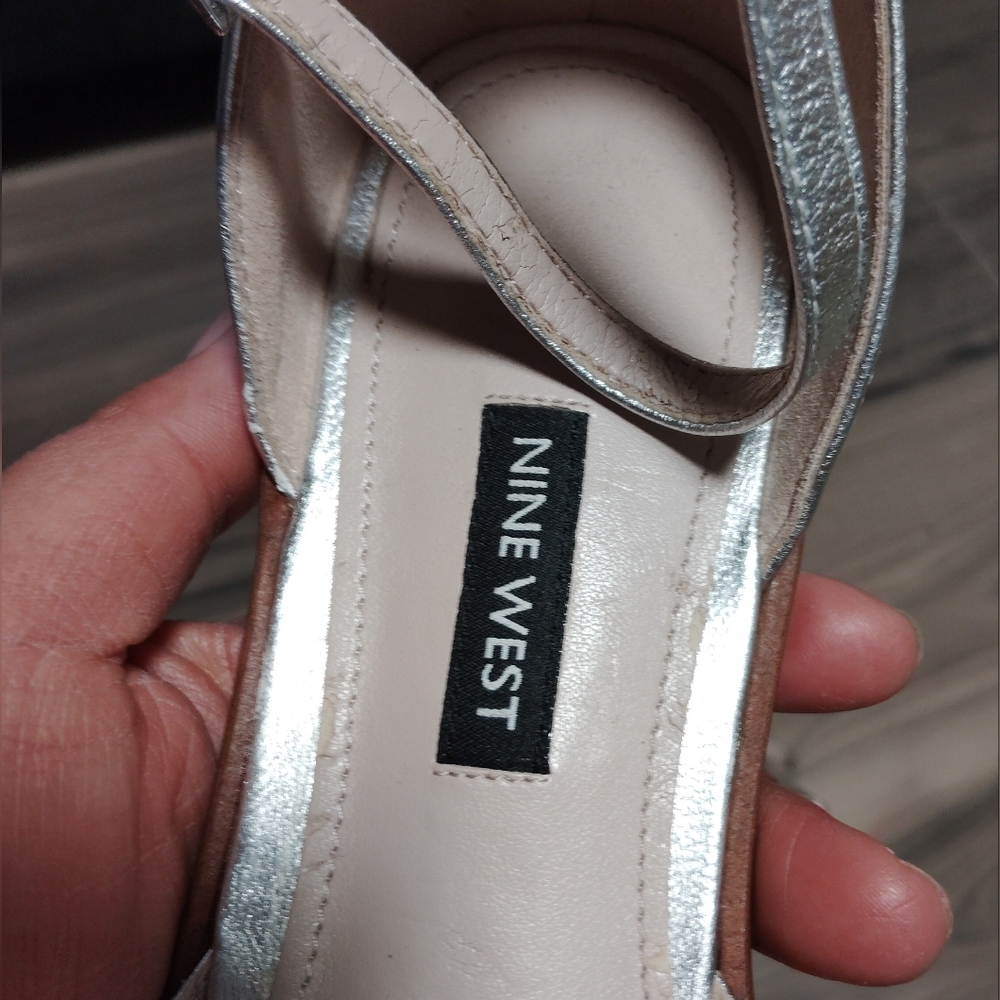 Nine West Oriona Pointed Toe Ankle Strap Slide Flats Sz- 10 1/2 - Picture 7 of 8